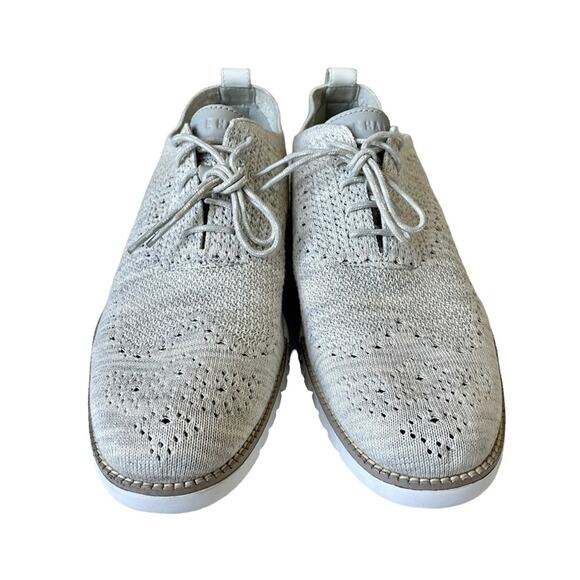 Cole Haan ZeroGrand Stitchlite Oxford Lace Up Shoes Grey Knit 12 - Picture 2 of 11